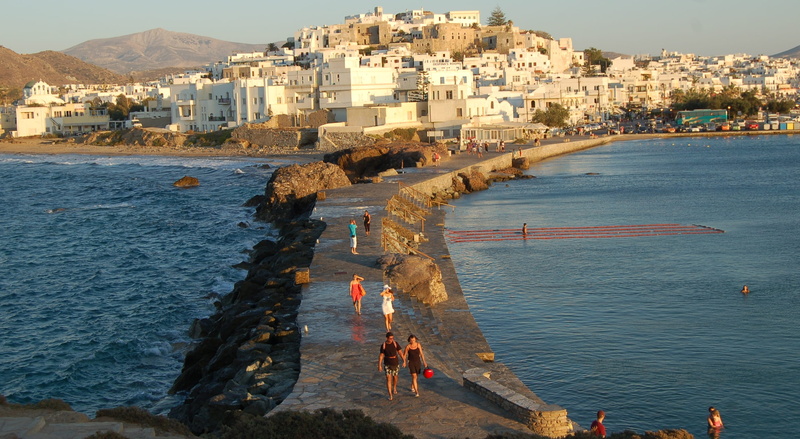 city, naxos, built structure, men, high angle view, greece, day, real people, water, sea, nature, cityscape, people, building exterior, 2K, lifestyles