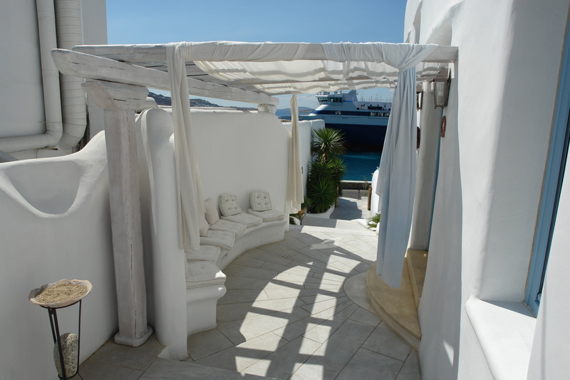 2K, blue, sunlight, hellenic, white color, architecture, town, cyclades, absence, vacation, shadow, tourism, bench, travel, aegean, seat, wealth, white