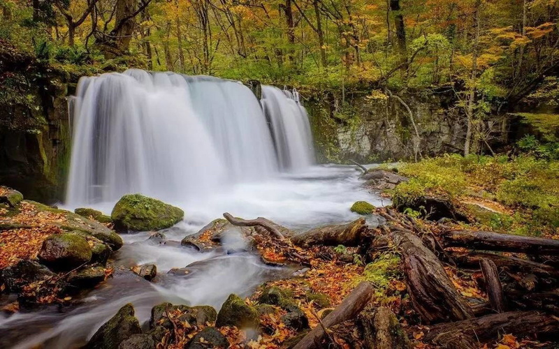  prefecture, waterfall, town, river, located, japan, oirase, near, aomori, 1080P, foto, hd