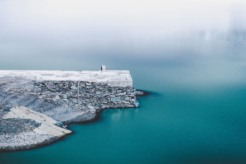 greece, mist, coast, scenics, view, pier, ice, cyan, nautical Vessel, rock - Object, artificial lake, famous Place, stone, blue, summer, rock pier