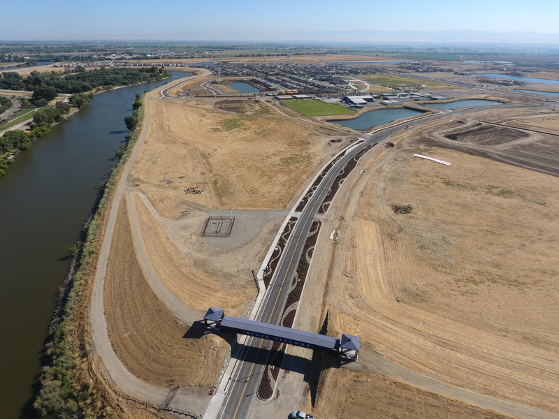 construction machinery, industry, construction, transportation, nature, river islands, high angle view, landscape, built structure, united states, lathrop