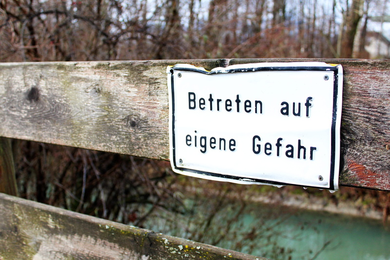 wood, bridge, Europe, no people, fence, day, german, Bridge, non-western script, gate, bare tree, text, metal, Travel, guidance, Bavaria, western script