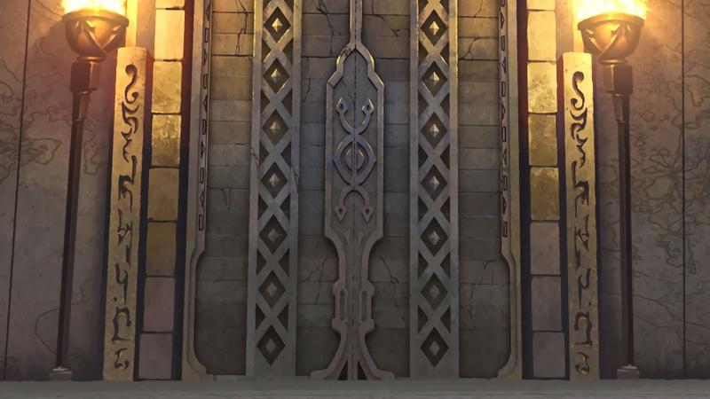 art and craft, wall - building feature, day, 1080P, entrance, sword art online, building, security, railing, building exterior, no people, gate, built structure