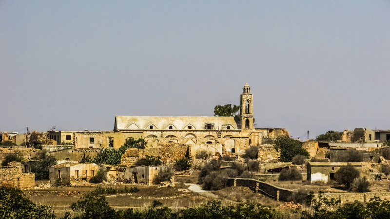 ruins, building, no people, architecture, history, plant, nature, refugees, tree, ancient, occupied, achna, ghost town, travel destinations, tourism, copy space