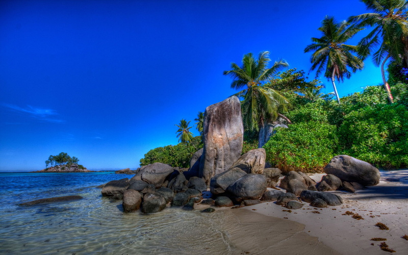 beaches, sea beach, 1080P, 1920x1200, Rock, palm, ocean, sea, beach, indian rocks beach rentals, sky