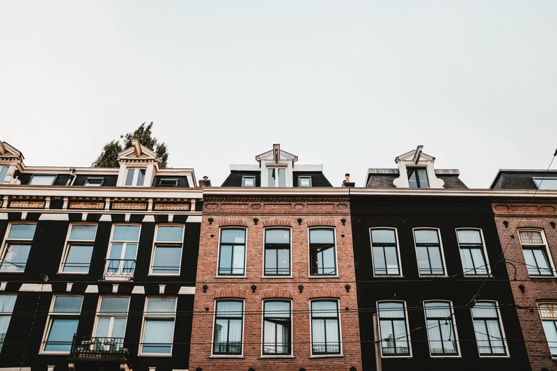 5K, glass - material, residential district, window, day, low angle view, in a row, sky, complex, outdoors, side by side, city, building, no people, nature