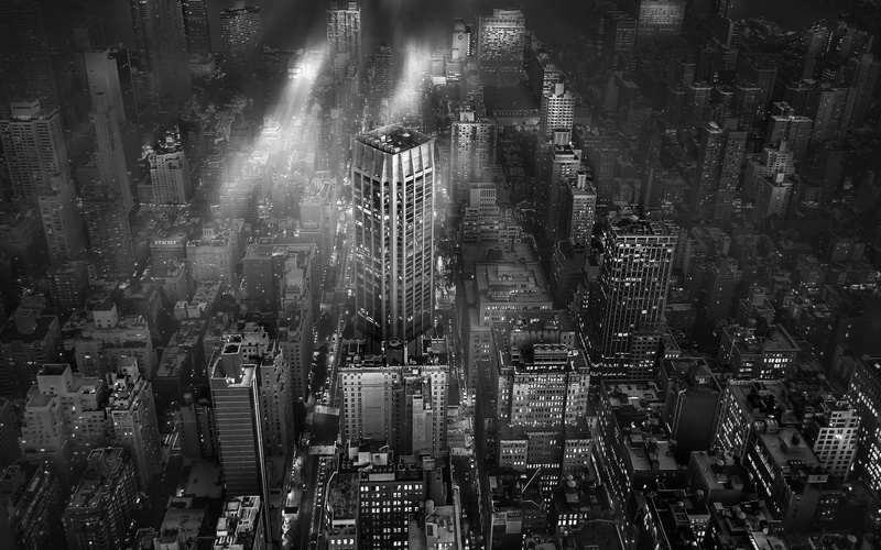 financial district, office building exterior, New York City, industry, city, 1080P, architecture, high angle view, metropolis , modern, aerial, building