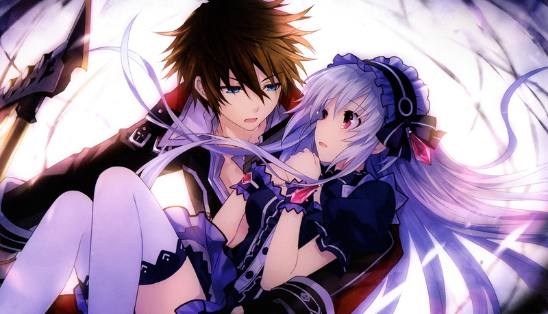 stockings, Fairy Fencer F, lolita fashion, anime, anime girls, long hair, anime boys, thigh-highs, 5K, manga