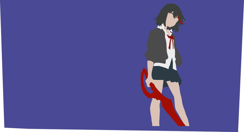 la, girls, anime girls, anime, kill la kill, kill, 1080P, minimalism