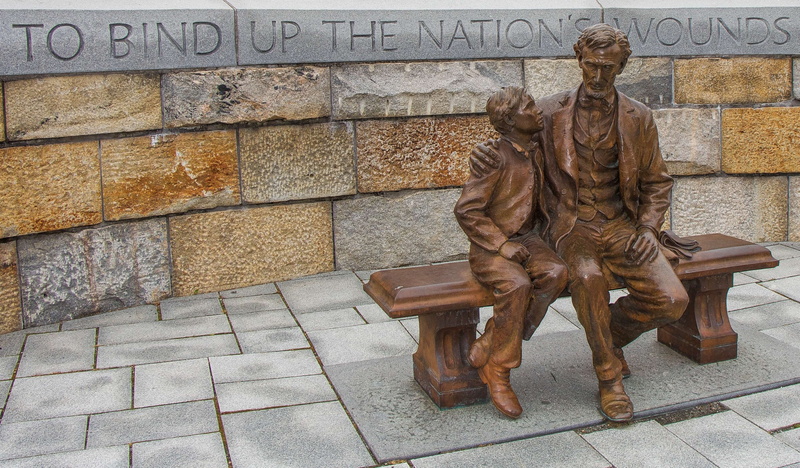 wall - building feature, 2K, craft, wall, statue, sculpture, monument, old, dedicate, art and craft, representation, bronze, abraham lincoln, built structure