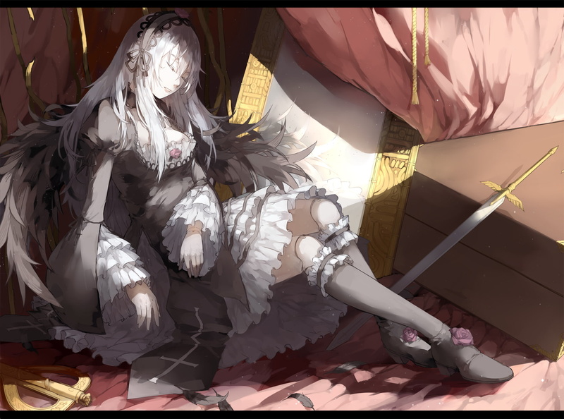720P, rozen, white, lolita, fashion, liuyuhao1992, maiden, hair, goth loli, gothic, suigintou