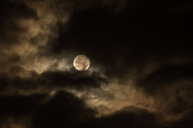 planetary moon, eclipse, luna, astronomy, low angle view, sky, moonlight, 4K, outdoors, no people, space, full moon, dramatic sky, scenics - nature, moody sky