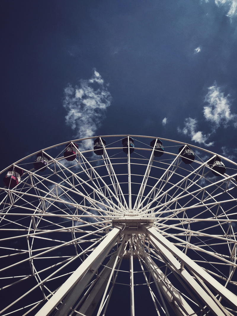 metal, no people, cloud - sky, arts culture and entertainment, amusement park ride, leisure activity, adventure, lovelife, sky, wheel, amusement, ferris wheel