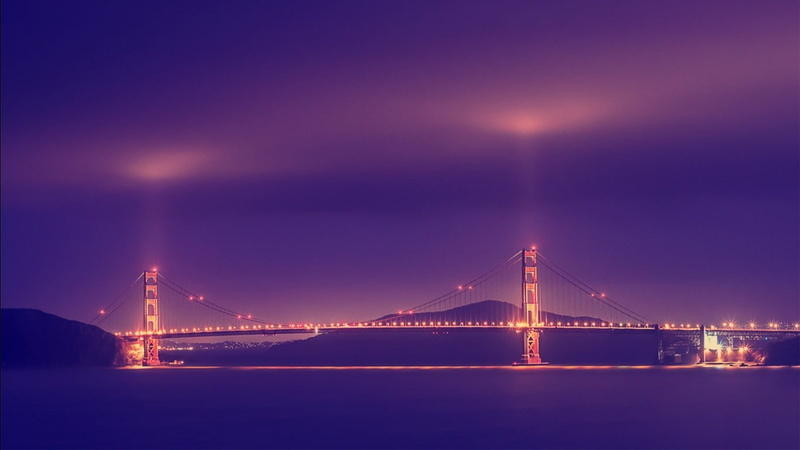 sea, bridge - man made structure, sky, water, bay, night, San Francisco, nature, no people, travel, built structure, outdoors, building exterior, Golden Gate Bridge