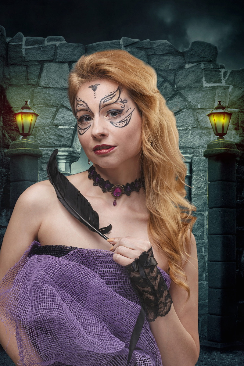 mystic, portrait, castle, girl, hairstyle, looking at camera, the ruins of the, beauty, waist up, fortress, witch, real people, tower, women, magic, leisure activity
