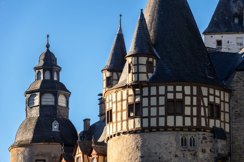 building exterior, day, mystical, fantasy, magic, germany, sunlight, fairytale, 5K, tourism, substantiate, tower, towers, clear sky, bürresheim, middle ages