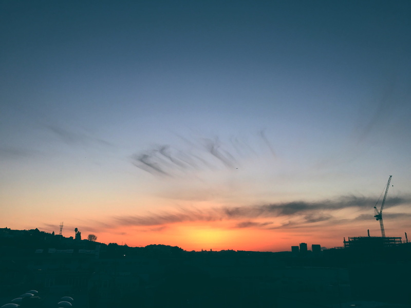 landscape, romantic sky, residential district, sky, outdoors, 4K, blue, san francisco, environment, cloud - sky, building, city, nature, sunset, cranes