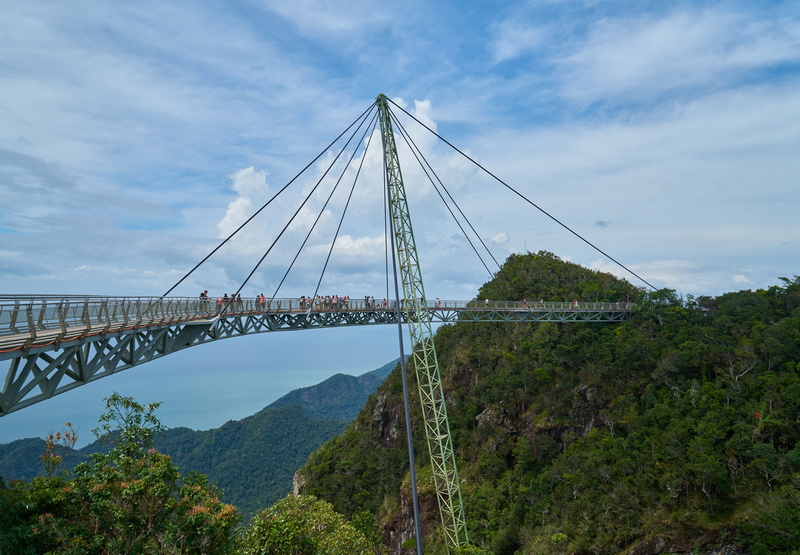 architecture, mountain, nature, water, suspension bridge, plant, rope, tourist, high, steel, bridge - man made structure, structure, metal, sky, tourism
