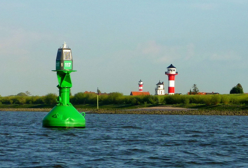 Elbe, water, sky, architecture, beacon, built structure, day, security, 1080P, nature, electric lighthouse, sea, safety, Daymark, new lighthouse, navigation