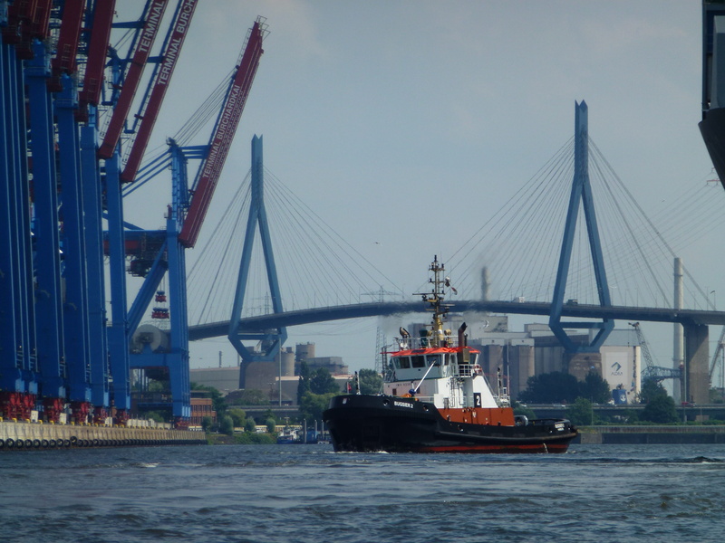 freight transportation, business, Tug, Port, passenger craft, industry, sea, 4K, Köhlbrand, commercial dock, transportation, container, shipping, bugsier