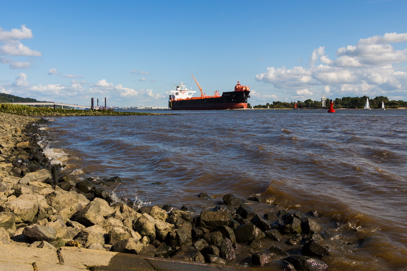 rock, nature, hamburg, tanker, freighter, freight transportation, sky, shipping, industry, tug, container, schleppdampfer, business, river, elbe, rock - object