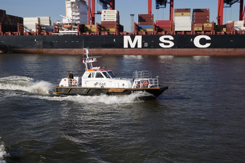 sailing, waterfront, travel, nautical vessel, pilot, hamburg, passenger craft, architecture, shipping, outdoors, water, pilot boat, on the move, mode of transportation