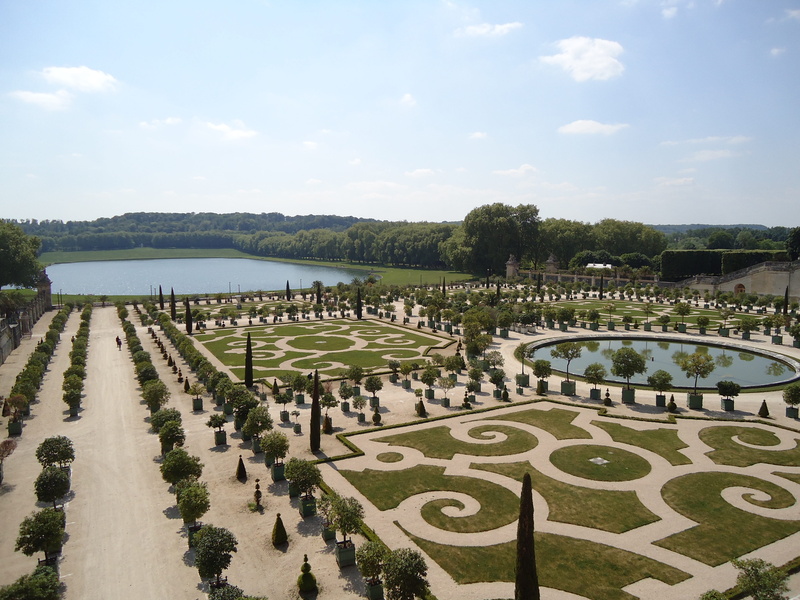 Versailles, tourism, nature, lake, beauty in nature, architecture, palace, cloud - sky, scenics - nature, sky, Garden, versailles, high angle view, ornamental garden