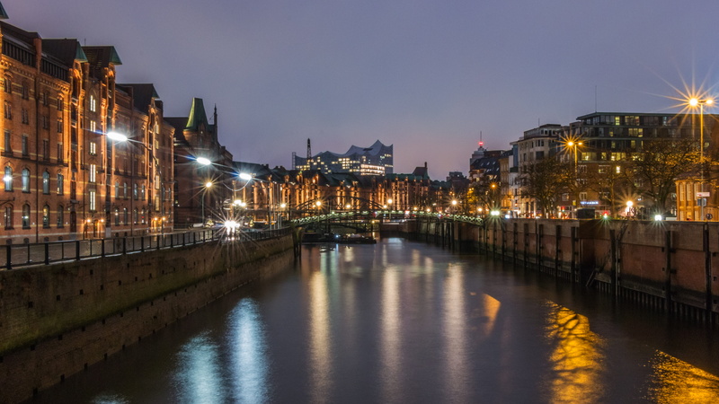 speicherstadt, waters, sky, reflection, bridge - man made structure, outdoors, building exterior, cityscape, nature, river, travel destinations, bridge