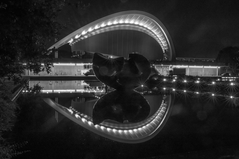 river, water, motion, arts culture and entertainment, darkness, no people, representation, amusement park, illuminated, building, night, mirroring, building exterior