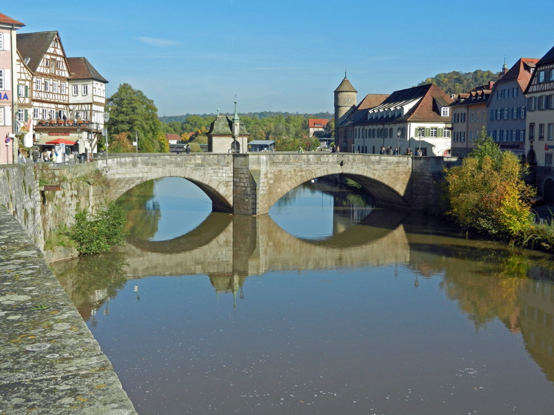 mirroring, city, truss, germany, built structure, sky, tree, building exterior, building, waterfront, fachwerkhäuser, day, stone, fachwerkhaus, southern germany
