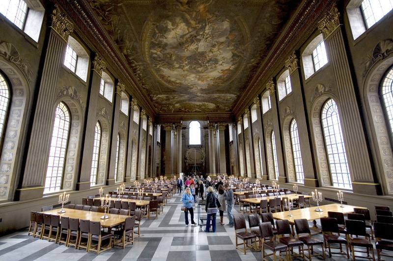 indoors, england, Royal Naval College, religion, old, England, full length, day, design, landmark, great britain, 1080P, travel destinations, group of people