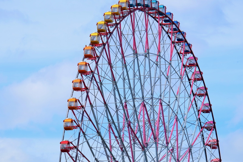 4K, carnival, cloud - sky, outdoors, metal, architecture, ferris wheel, amusement park ride, nature, great view, low angle view, blue, fairground, no people