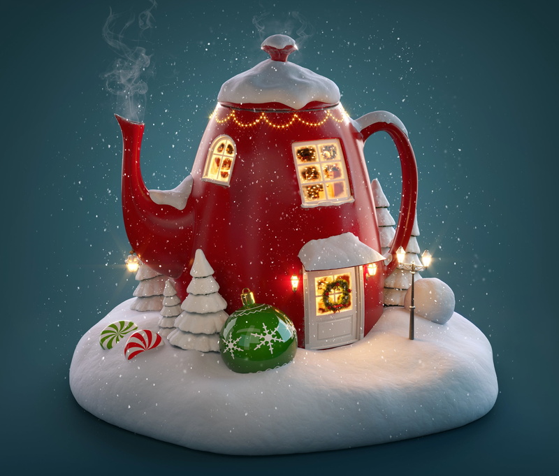 nature, christmas, figurine, merry chrismas, snowflake, art and craft, celebration, blue background, indoors, snowing, decoration, snow, sweet food, red