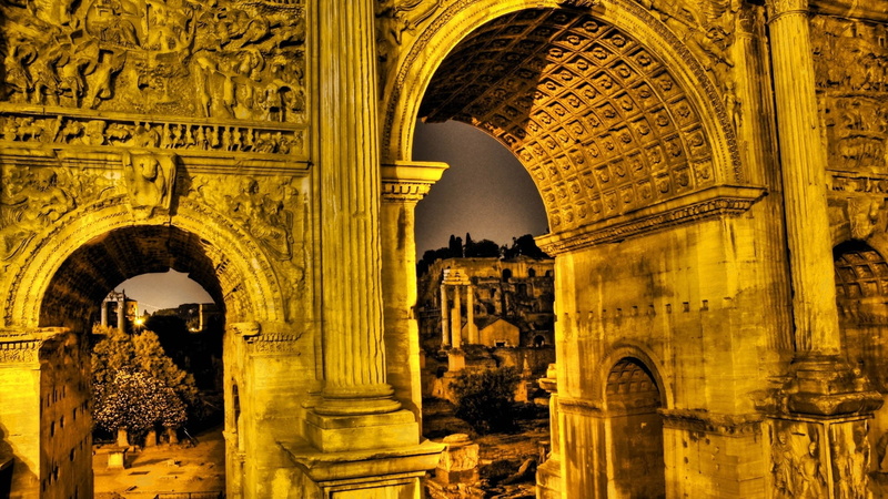 architecture, carving, night, the past, europe, built Structure, cultures, monument, history, 1080P, travel, architecture And Buildings, light, building