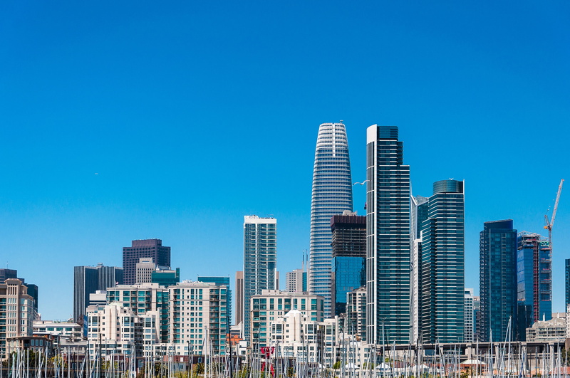 san francisco, urban skyline, office, daytime, town, financial district, metropolis, 4K, sky, nature, city, clear sky, building exterior, high rise, modern