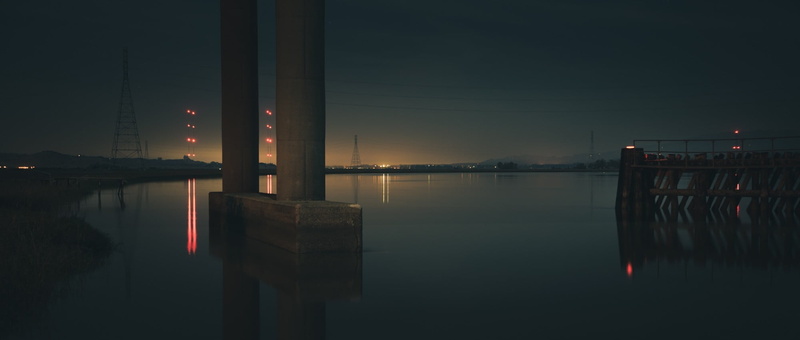 landscape, architecture, no people, outdoors, night, nature, 1080P, concrete, tranquility, waterfront, post, transportation, bridge, water, illuminated
