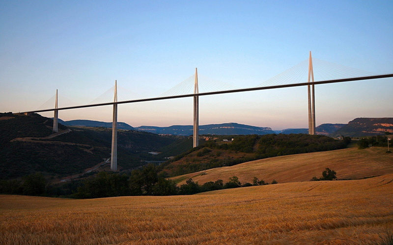 1080P, connection, millau viaduct france bridge, land, travel destinations, no people, plant, tranquility, copy space, beauty in nature, rural scene, landscape