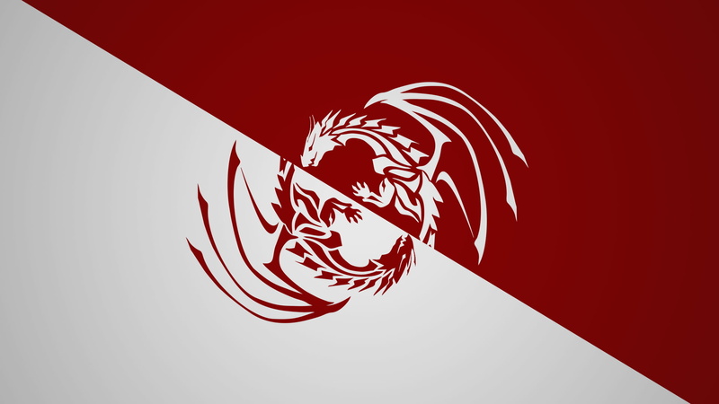 1080P, red, Yin And Yang, dragon, white, Ying Yang