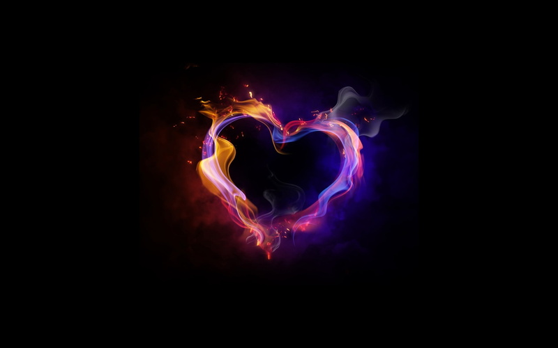 art, emotion, romance, heart, yang, fire, 1080P, artistic, love, color, ice, flames, ying, digital
