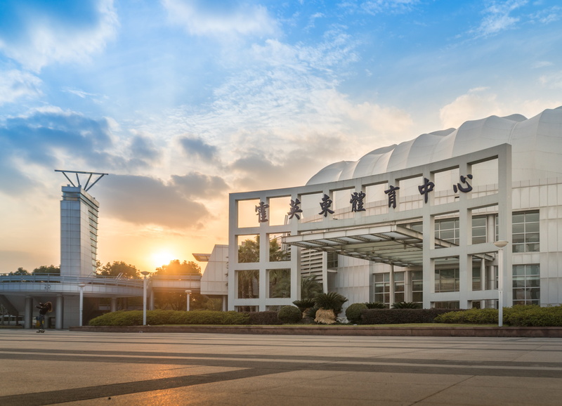 cityscape, shanghai jiao tong university, industry, day, office, buildings, outdoors, street, orange color, new stadium, fuel and power generation, center