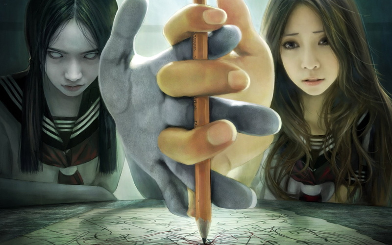 art, x, Yin Yang, 1080P, hd, yin, anime, hot, pencils, yang, cgi, girls