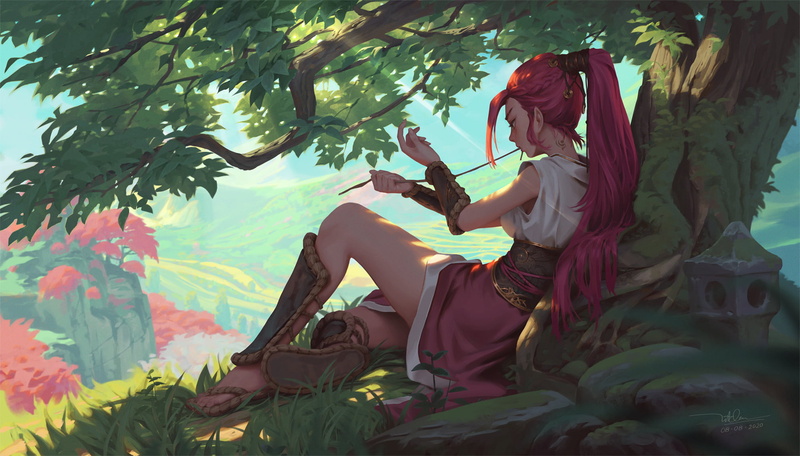 artwork, ArtStation, fantasy girl, fantasy art, Dao Trong Le, 1080P