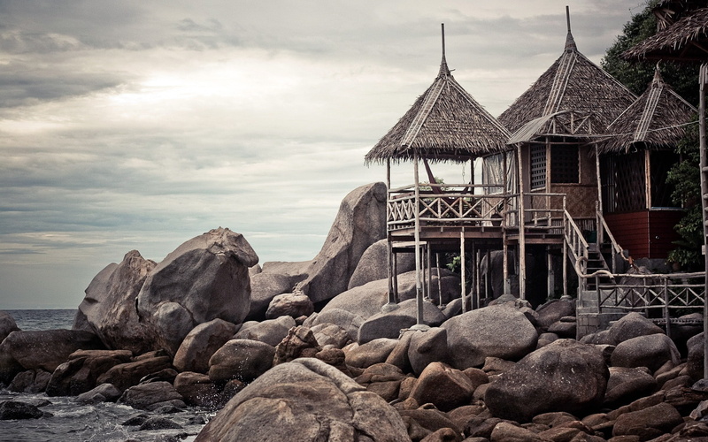 Hut, tao, Thailand, ko, 1080P, Wood
