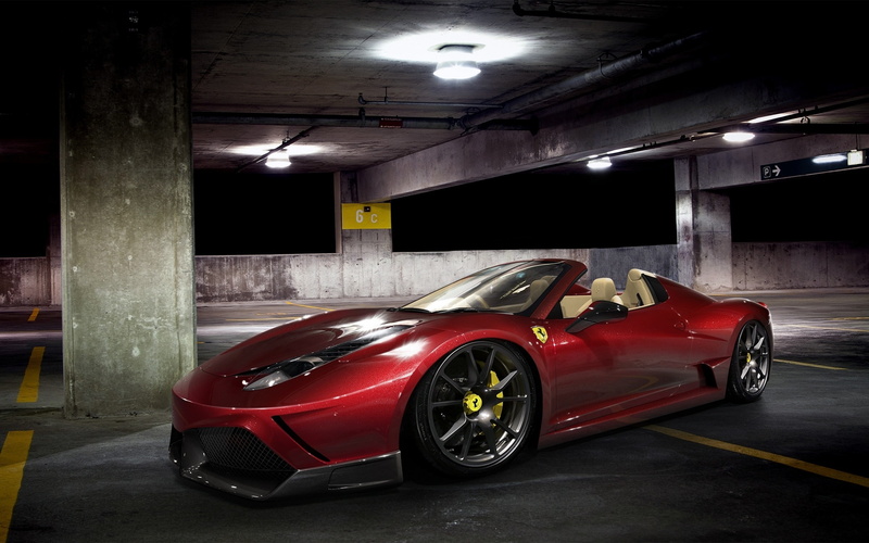 Supercar, Spider, 2K, Red, Ferrari, Parking
