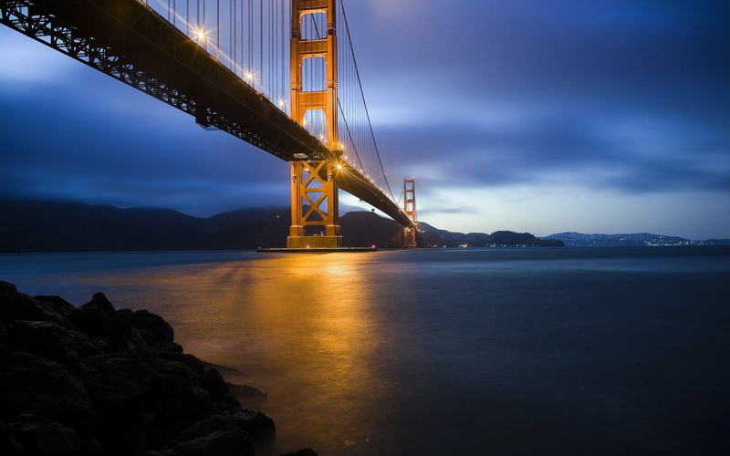 bridge, sea, cityscape, San Francisco, photography, landscape, Golden Gate Bridge, coast, nature, 1080P, USA, water
