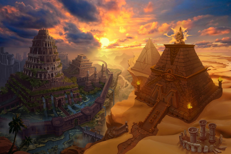 1080P, pyramid, Pyramid-Babylon Card, tower