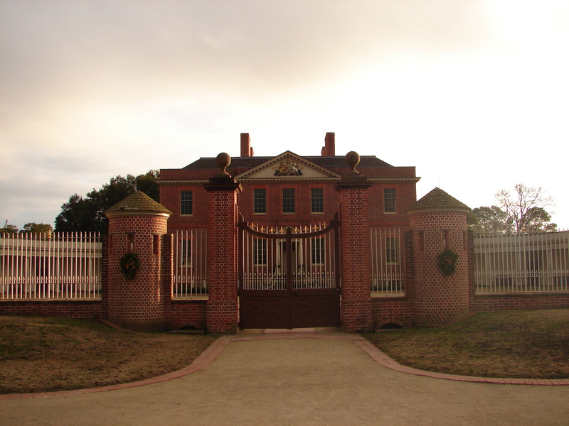 plant, outdoors, fence, entrance, architecture, public domain, built Structure, building Exterior, New Bern, royal governor, royal governors mansion, no people