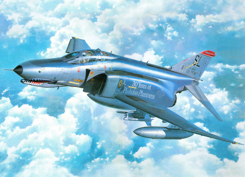 the sky, UNITED STATES AIR FORCE, advanced, art, multipurpose, F-4e, support, ground, 8K, McDonnell Douglas, Phantom II, figure, fighter
