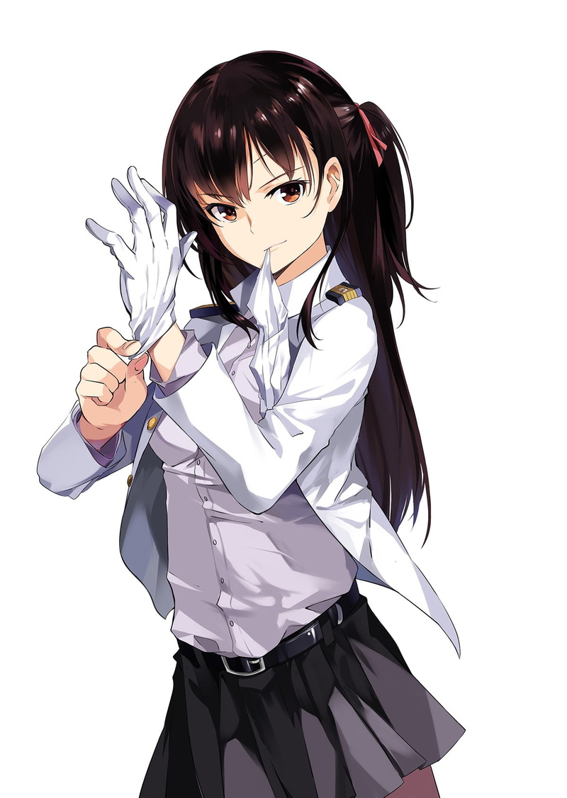 adult, beautiful woman, young adult, human arm, fashion, white background, cut out, one person, clothing, women, beauty, brunette, skirt, Admiral (KanColle)
