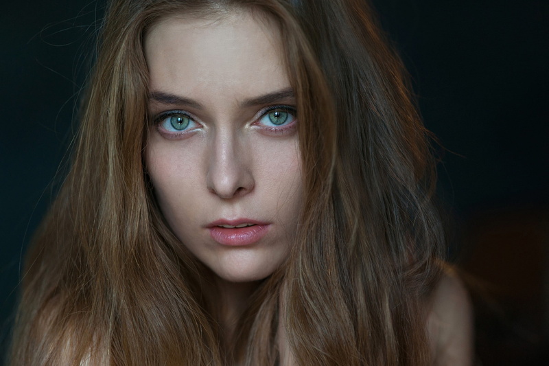 portrait, Amina Katinova, face, women, Maxim Maximov, 1080P